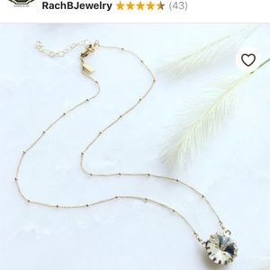 HANDMADE Rhinestone coin beaded sterling necklace